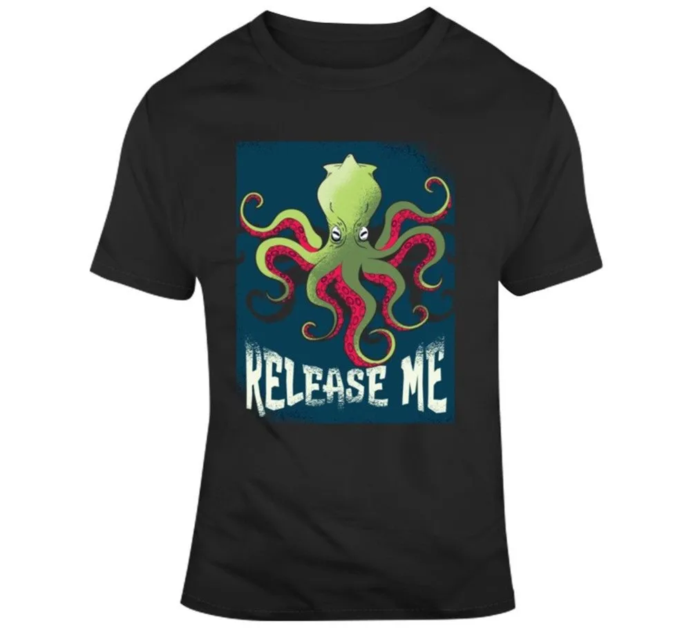 Выпуск The Kraken забавная рыболовная футболка Праздничная футболка|Мужские