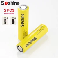 2pcs soshine 3 7v 3400mah 18650 rechargeble battery protected high discharge li ion lithium battery for led flashlight headlamp