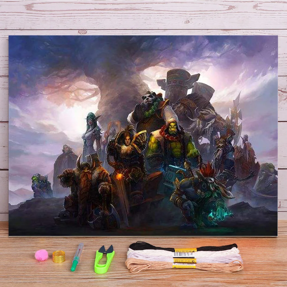 

Набор для вышивки крестом World Of Warcraft 11CT, нитки DMC, ручная работа