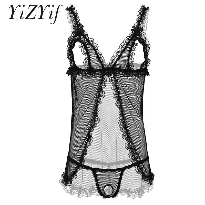 Комплект мужского прозрачного кружевного нижнего белья s Нижнее белье Sissy топ с