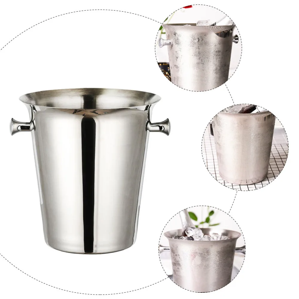 

1Pc Ice Bucket Ice Beverage Tub Stainless Steel Champagne Bucket Container