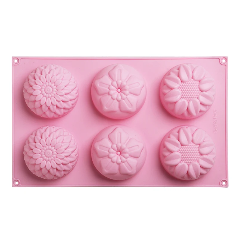 Форма для мыла в форме цветка из силикона 6 отверстий случайный цвет сделай сам