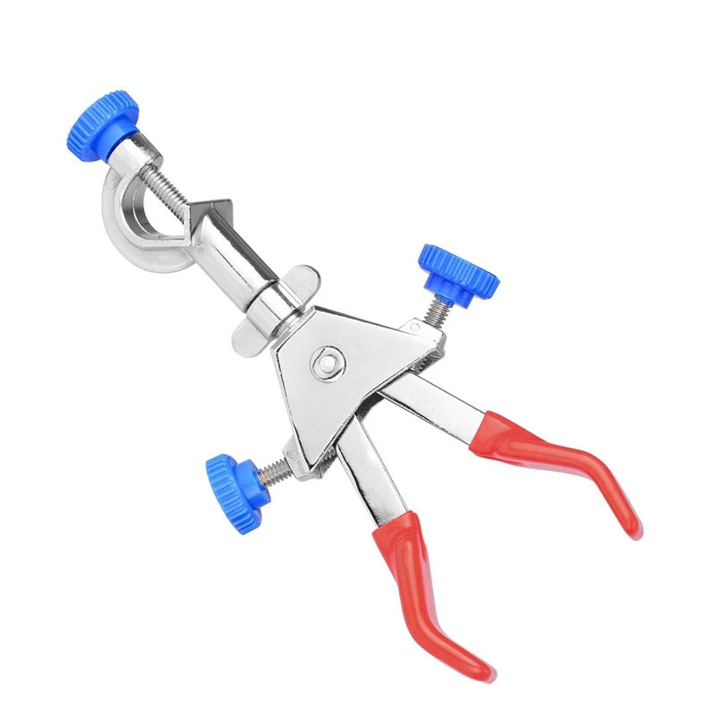 

2 Prong Dual Adjust Swivel Clamp Double Adjust Multipurpose 360 Degree Swivel Rubber Coated Clamp for Laboratory Use