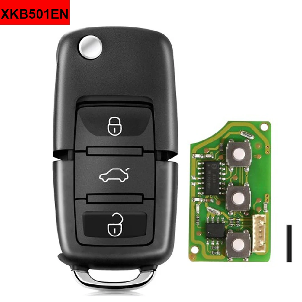 5 шт./лот Xhorse XKB501EN проводной дистанционный ключ для Volkswagen B5 стиль 3 кнопки плата VDI