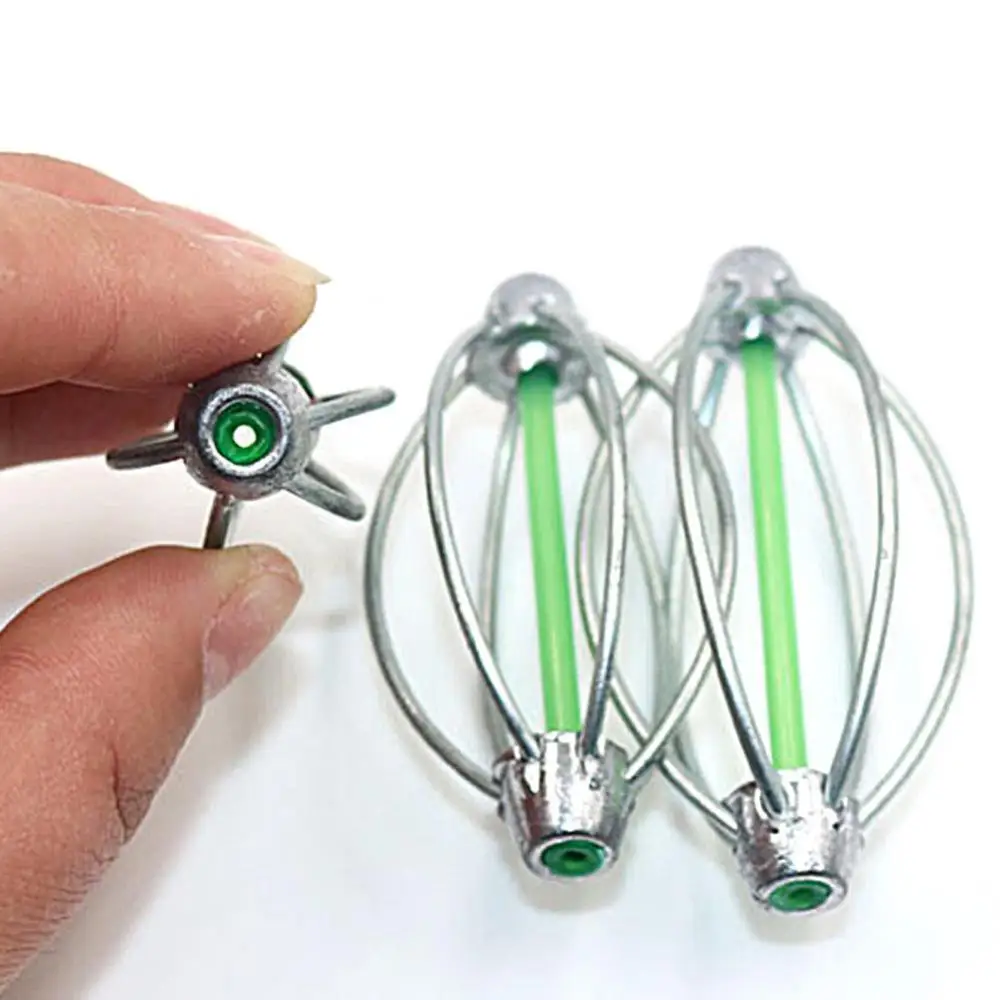 

Fishing Feeder Lantern Shape Wire Bait Thrower Lead Sinker Play Nest Spring