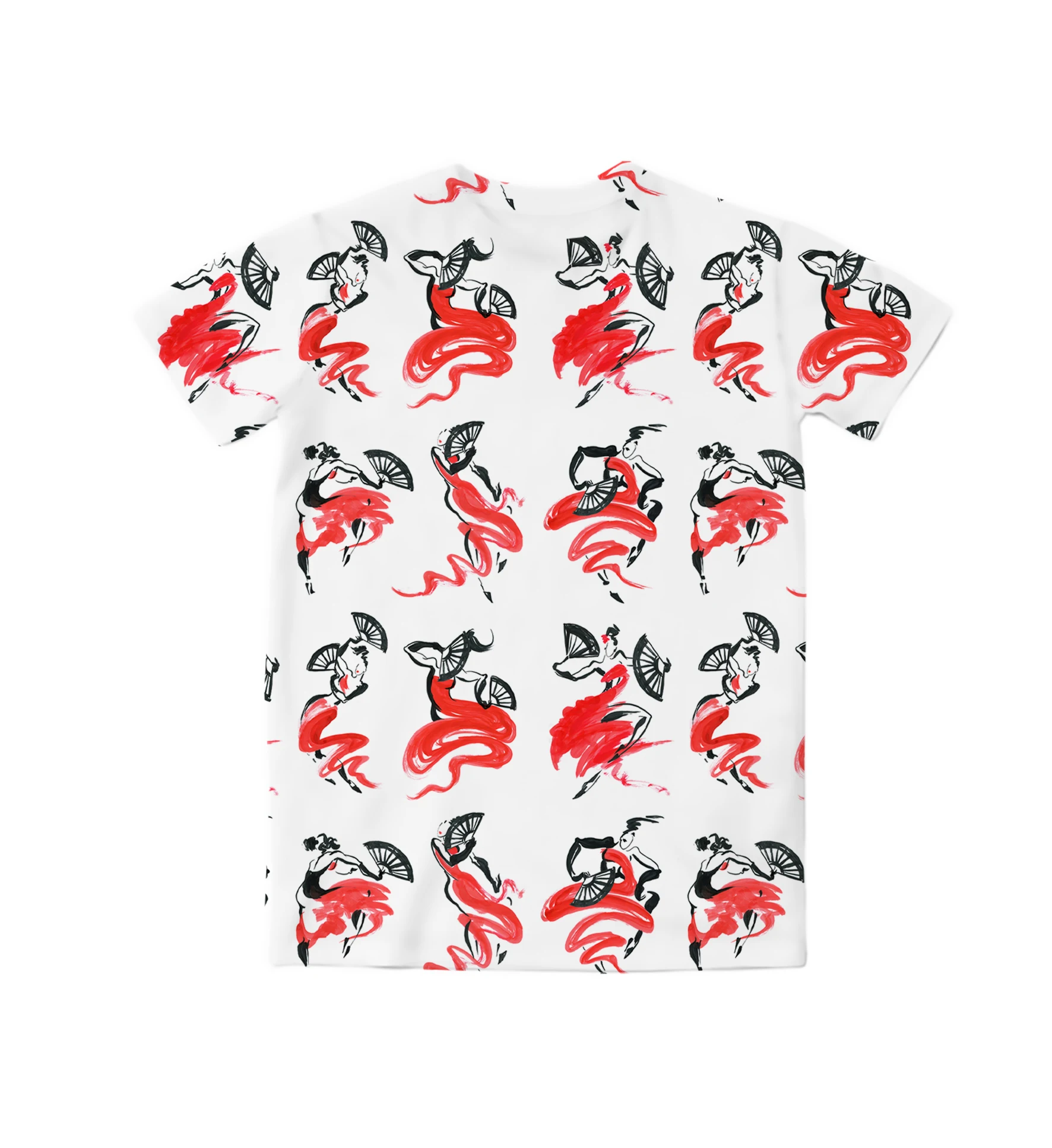 

REAL American US SIZE Flamenco Sublimation Printing Plus Size 3XL 4XL 5XL 6XL Top T-Shirt