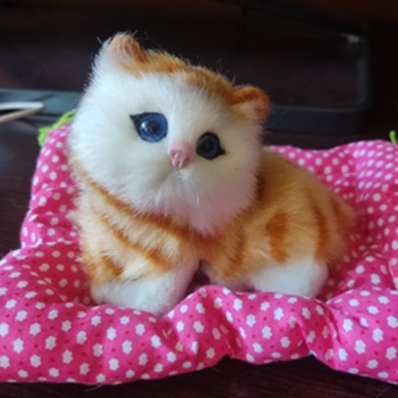 Прекрасная имитация куклы животных плюшевые спящие кошки игрушка со звуком