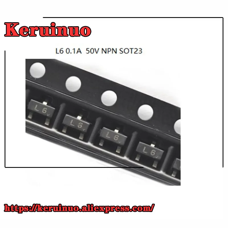 

100pcs/lot 2SC1623-L6 SOT-23 2SC1623 L6 L6 0.1A/50V NPN SOT23