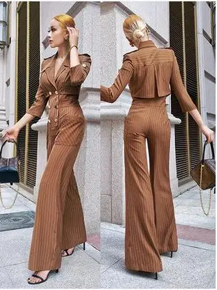 Комбинезон полосатый комбинезон в стиле милитари слитный с - Цена: 4837.46