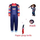 Новинка 2021, детский Ролевой костюм Чаки, косплей-костюм, привидение, кукла назад в душу, полный комплект страшных костюмов на Хэллоуин для детей