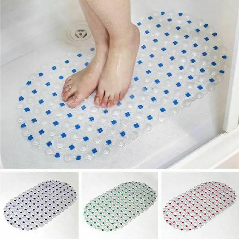 

Bath Mat Plain Oval Water Drop Bathroom Non-slip Mat Bath Oval Bedroom Floor Shower Mat Absorbent Carpet PVC Pad Bathtub Rug