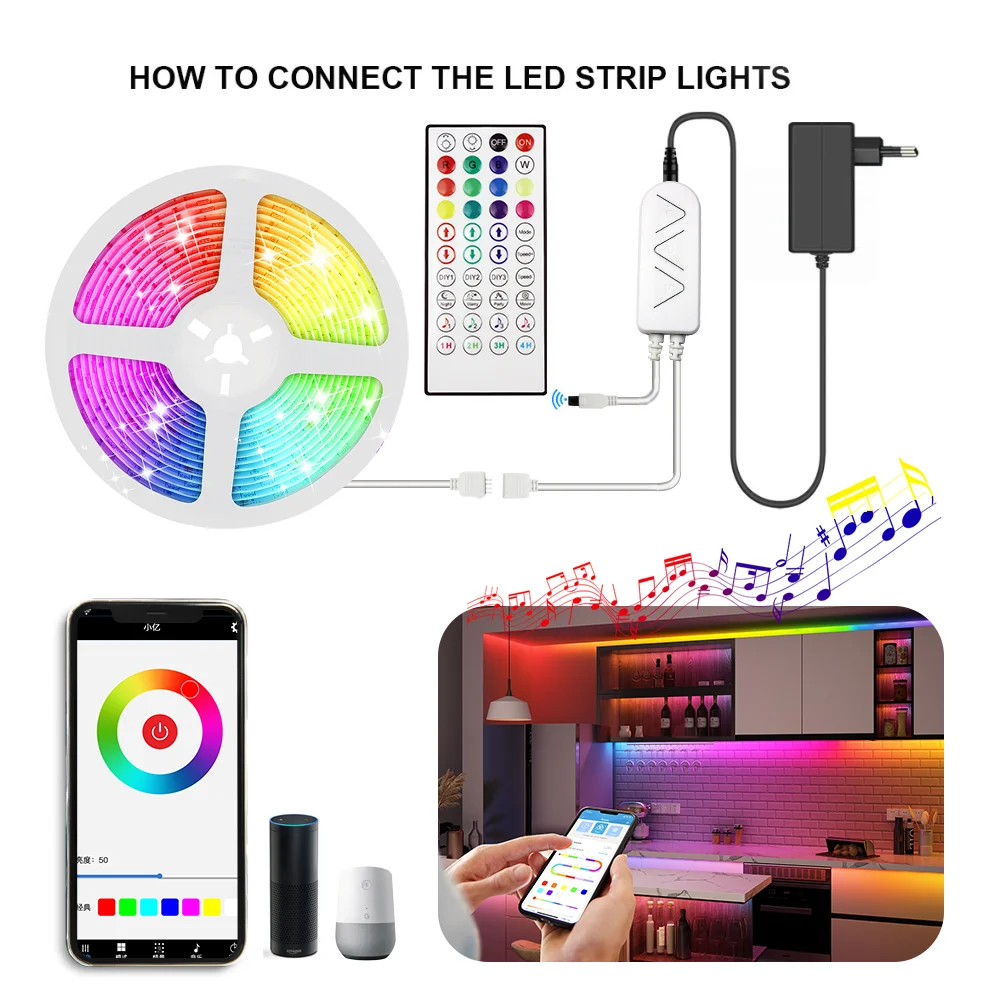 Dream Цвет светодиодные полосы светильник 5 м DC12V SMD5050 A RGB полоса музыкальной