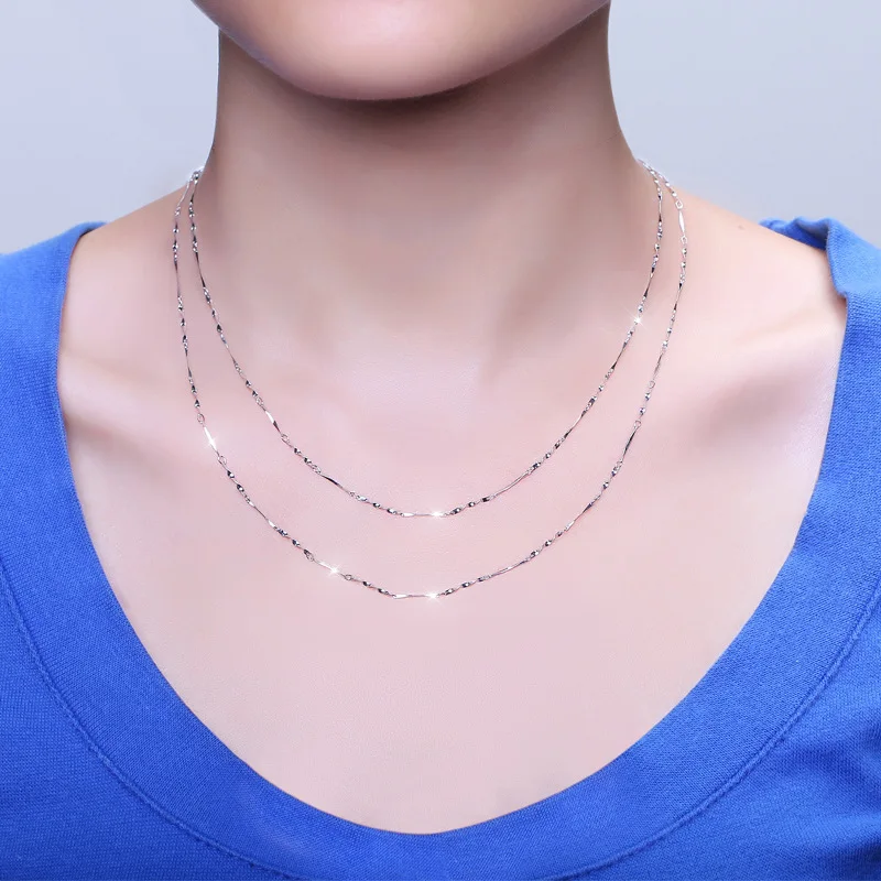 925 пробы Серебряная цепочка с кулоном водная волна твист змея бар Сингапур