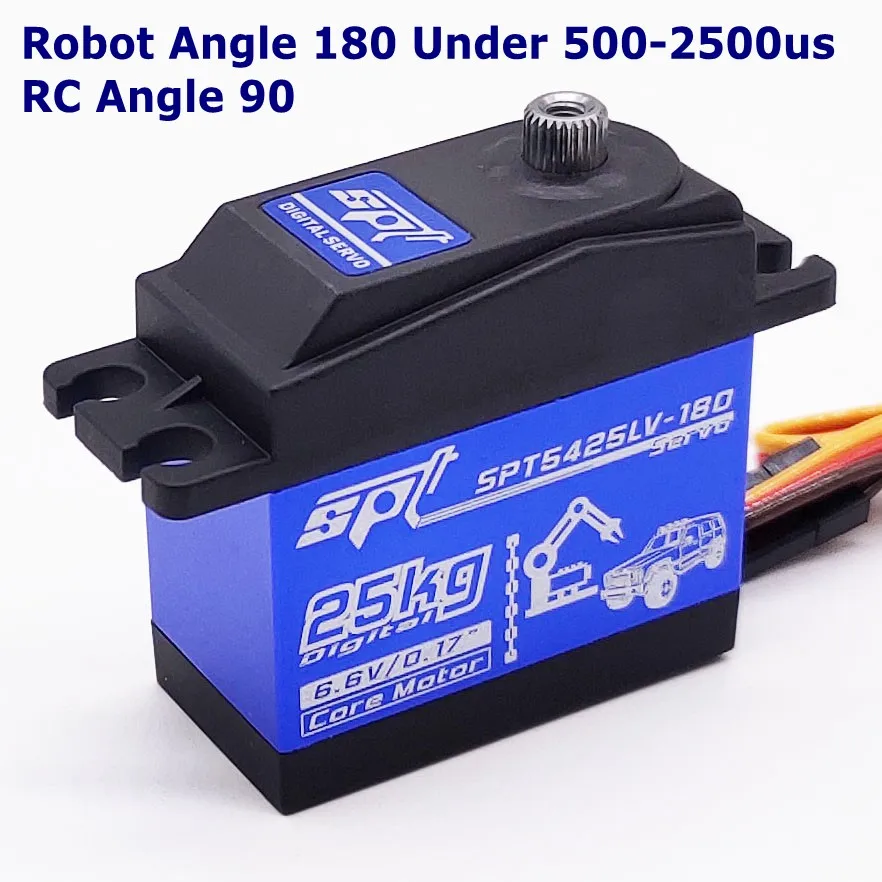 25kg Angle 180 SPT5425LV 25 кг большой крутящий момент цифровой стандартный сервопривод водонепроницаемый для 1:8 1:10 RC автомобиль альпинист самолет металлический чехол - Цвет: 25kg Angle 180