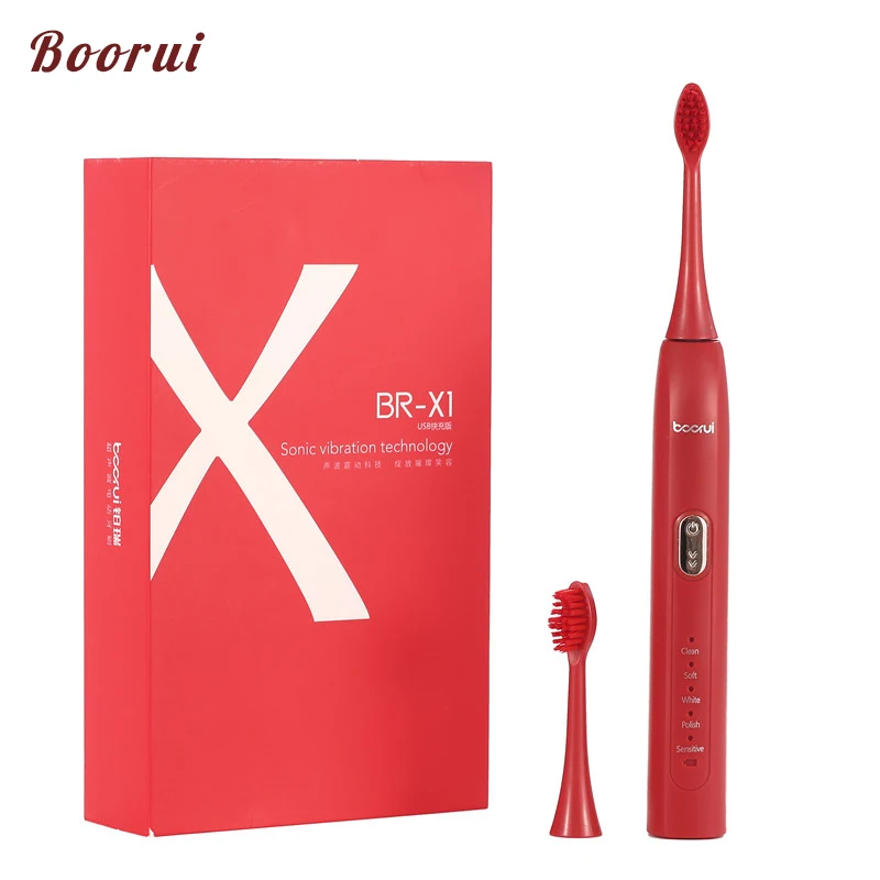 

Sonic Electric Toothbrush Rechargeable 5 Mode USB Charging Travel Teeth Brush with 2 Brush Head Toothbrush Sterilization Box