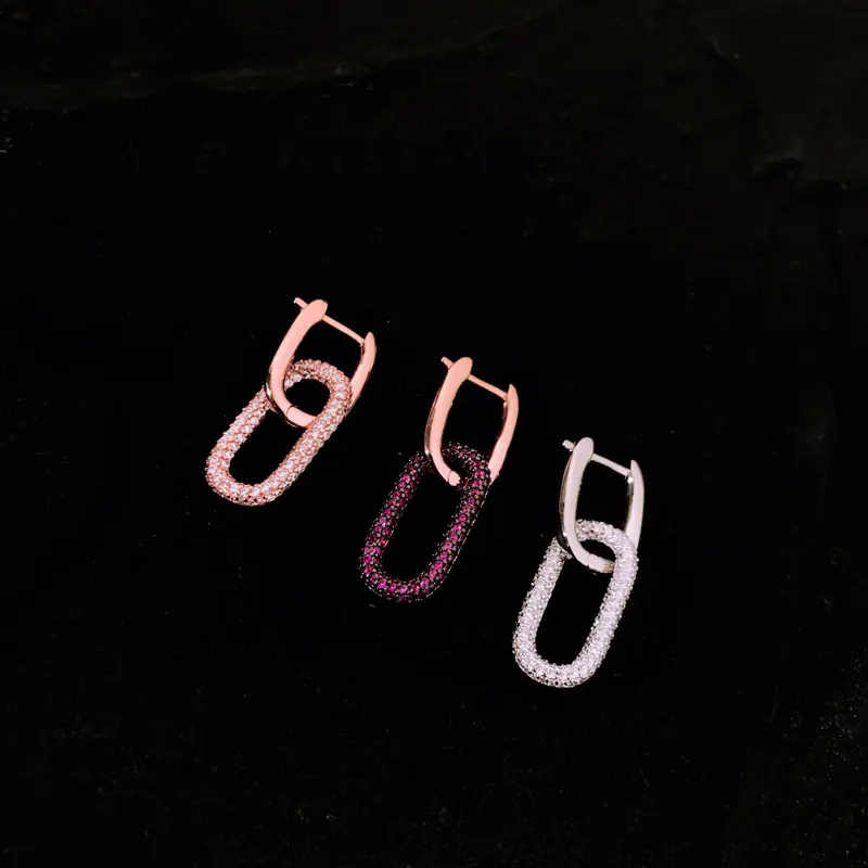 

S925 Sterling Silver High Quality Zircon Monaco Earrings Original Personality Luxury Brand Various Styles Valentine's Day Gifts