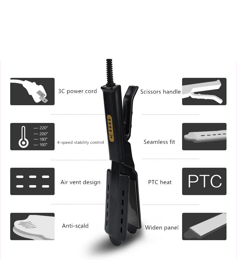 Утюжок Профессиональный для выпрямления волос плойка с отрицательными ионами
