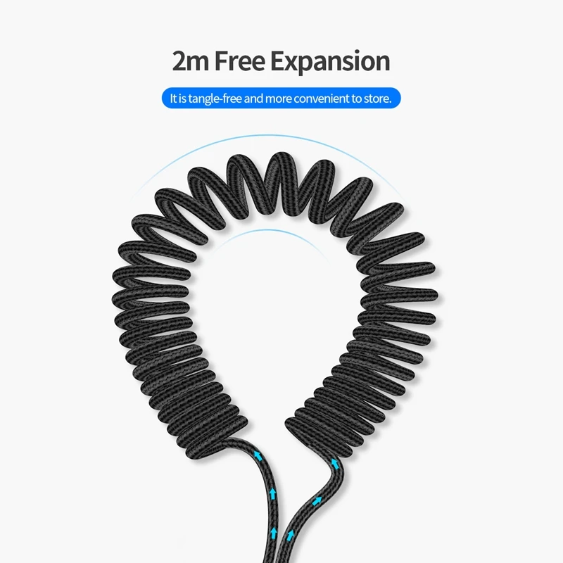 ROCK 3 в 1 USB кабель выдвижной пружинный кабель для iPhone samsung Xiaomi 3.3A Быстрая зарядка type-C кабель для передачи данных кабель