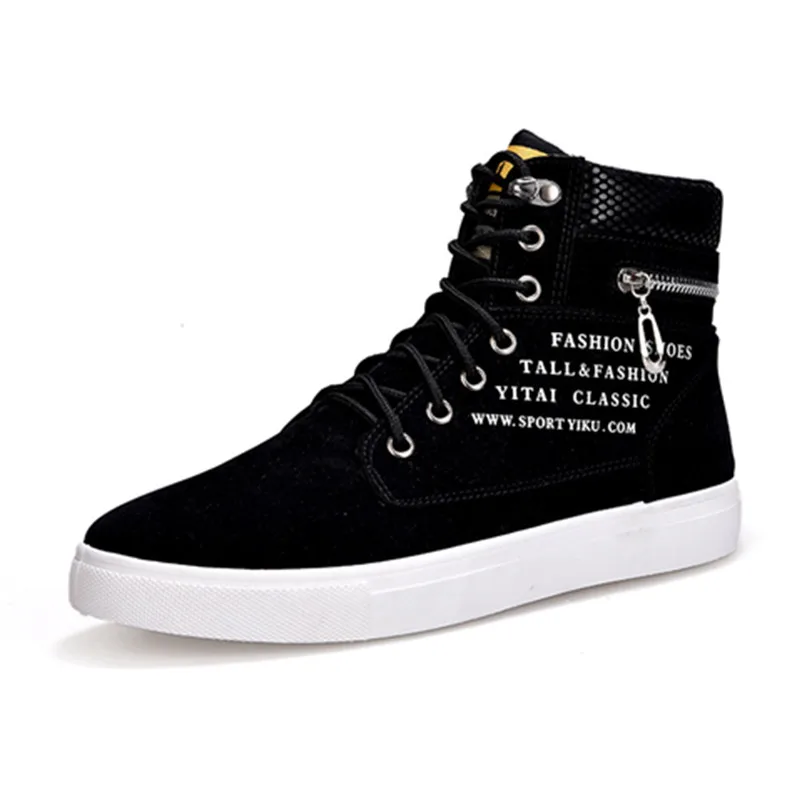 Shoes Boots Flat Trend Men Shoes Skateboarding Sneakers Men High Top Shoes Retro British Trend Lacing Hip hop Shoes Male