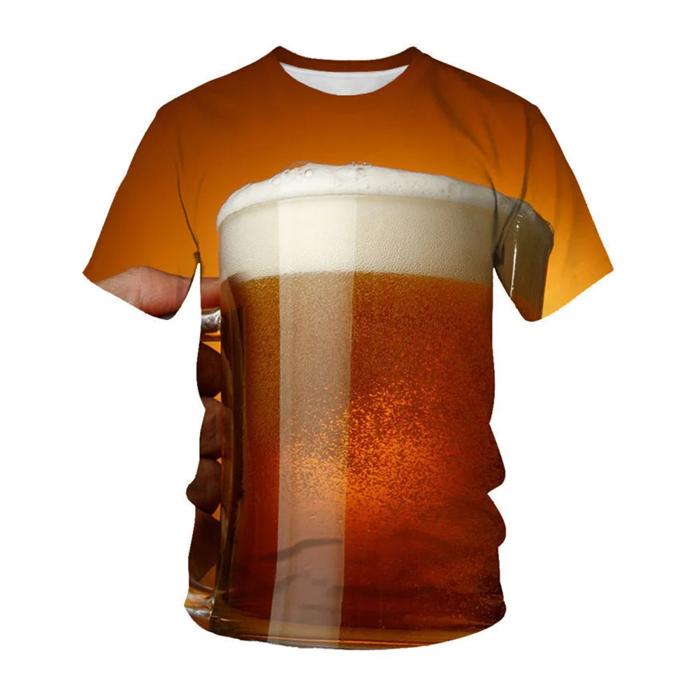 

Summer T-Shirt 3D/Beer/Letters/Poker/Printing Men And Women Fun Novelty T-Shirt O-Neck Short Sleeve Top Fashion Street T-Shirt