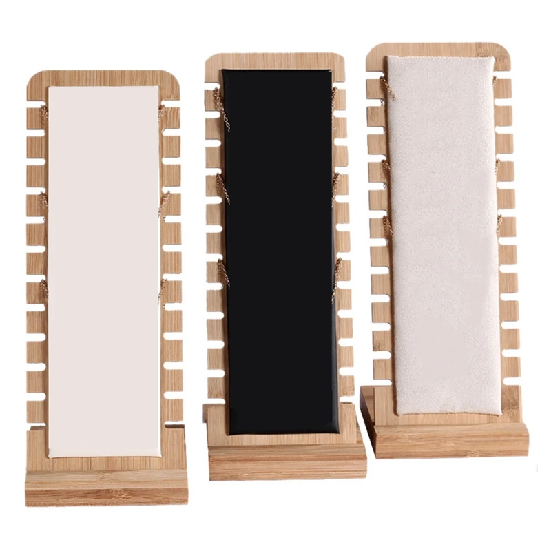 

Bamboo Wood Fashion Jewelry Necklace Display Stand Solid Wood Pendant Stand Support Jewelry Display Props