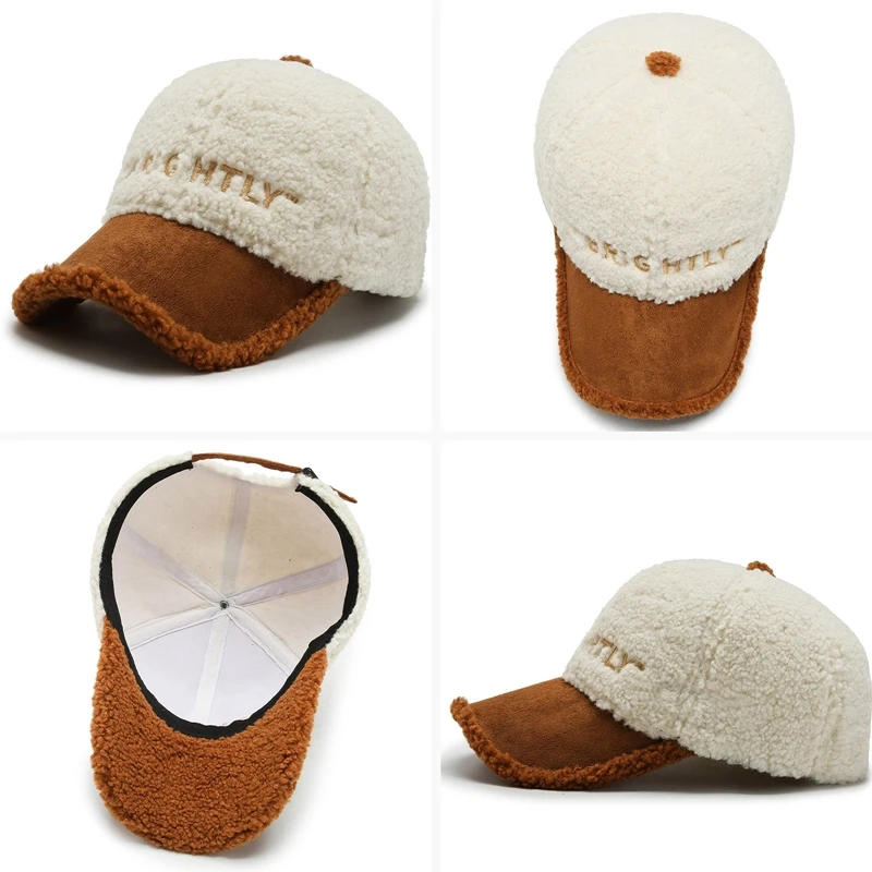 

2021 Female Korean Style Trendy Hats Warm Matching Color Winter Baseball Cap Winter Hats for Women Warm Plus Velvet Stylish Caps