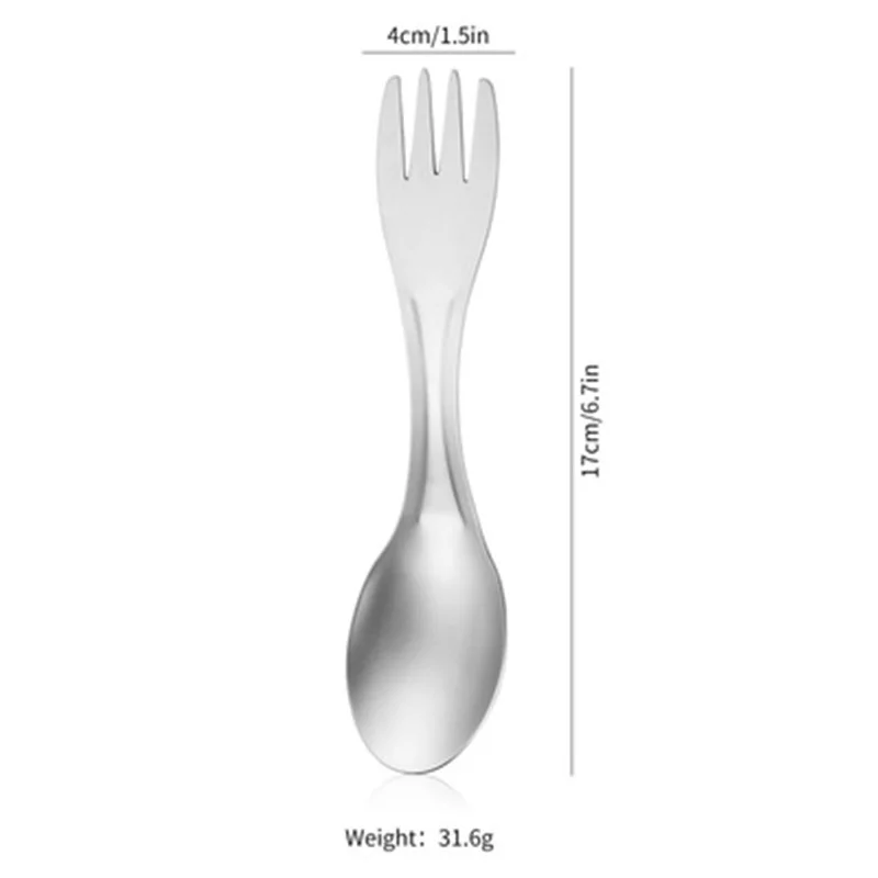 

Outdoor Camping Picnic Titanium Spoon Tableware Alloy Fork Ultralight Pure Titanium Spork Camping Utensils Camping Cookware