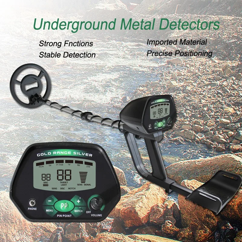 

MD-3040 Underground Metal Detector Handheld Gold Digger Backlight & Sensitivity Adjustable Pinpoint Notch Disc Modes