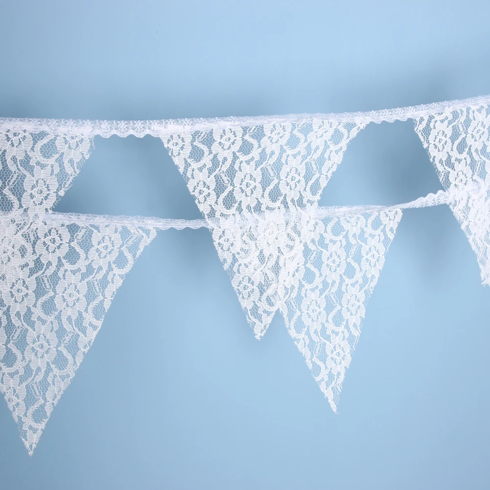 

3.2M 11 Vlaggen Kant Vintage Partij Bruiloft Wimpel Gors Banner Decor Wit Single-Layer Lace Event & Feestelijke & Feestartikelen