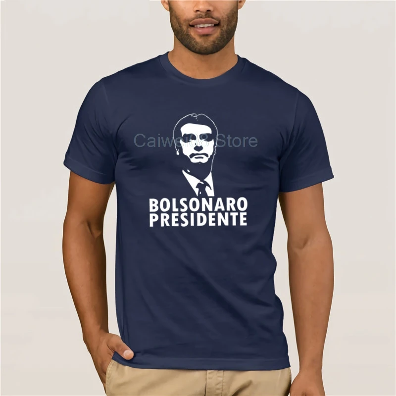Индивидуальная футболка Bolsonaro Presidente Jair Мужская Черная хлопковая джинсовая