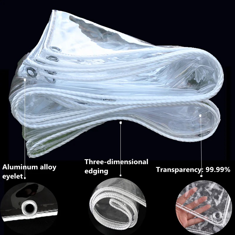 Pa&ntilde;o transparente de PVC a prueba de lluvia, tama&ntilde;o personalizado 2pc2.38x2,53 m,2 piezas 2,38x2,66 m-1