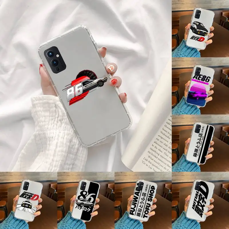 

Initial D Phone Case Transparent For OnePlus 9 8 7 7t 8t Oppo find X3 X2 reno5 Vivo X60 X50 Pro MeiZu 17 16XS