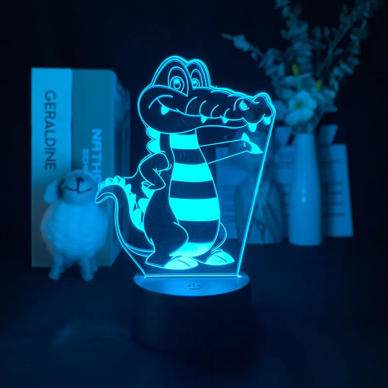

Delineascope яркие базовые крокодиловые опасных животных существо красочные дистанционного уникальный 3D Ночной светильник Bluetooth Управление
