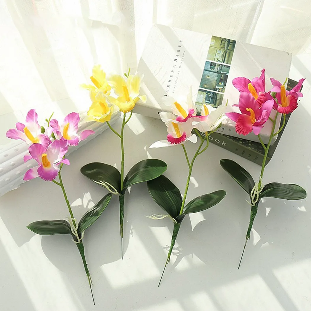 

Small Artificial Orchid High Simulation Lasting Blossom Silk Flowers Home Garden Indoor Outdoor Office Balcony Flowers Decor