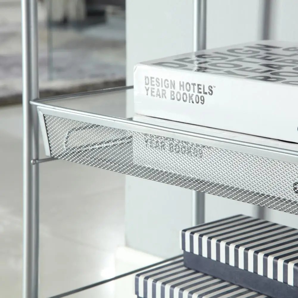 

Mesh Style 5 Tier Slim Storage Cart Mobile Shelving Unit Organizer Slide Out Storage Rolling Utility Cart Pantry Tower Rack