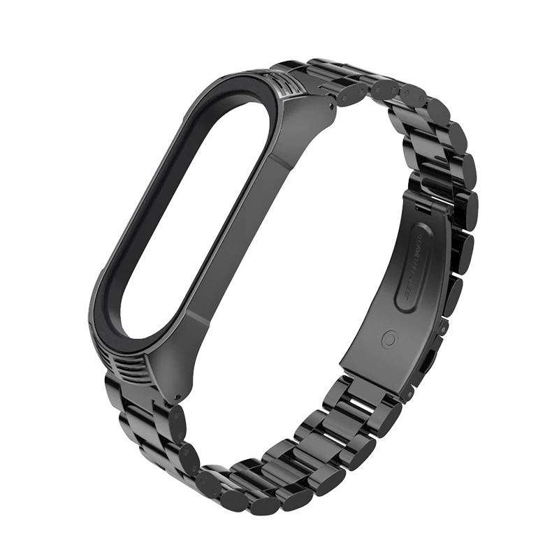 bead-black Для mi Band 4 ремешок в смарт-браслет для xiaom mi Band 4 металлический браслет для mi band 3 Srtap металлический Pulseira умные аксессуары - Цвет: bead-black
