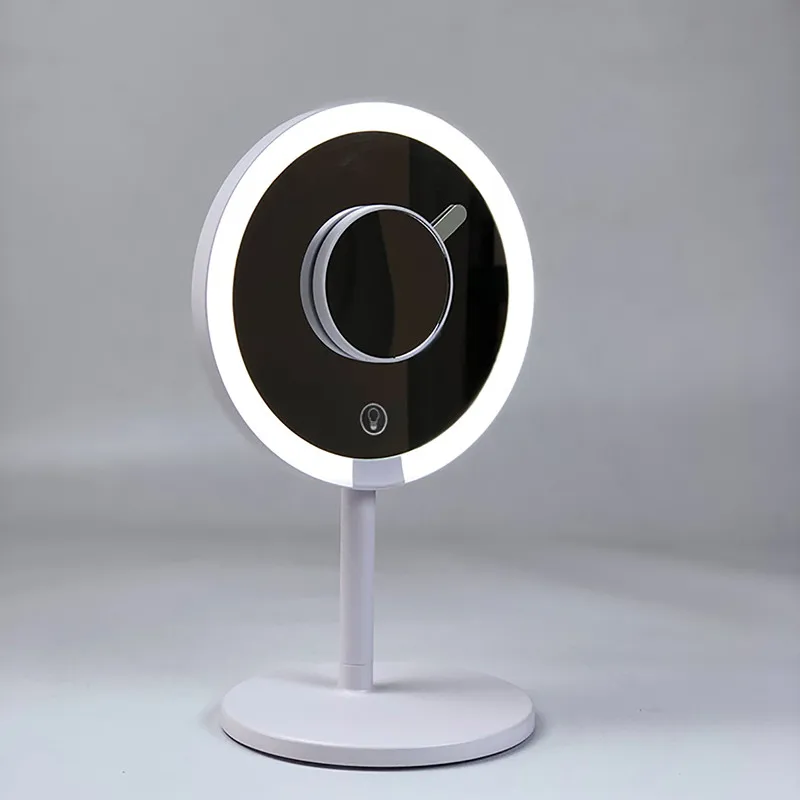 Портативное настольное LED косметическое зеркало для макияжа 3X увеличительное
