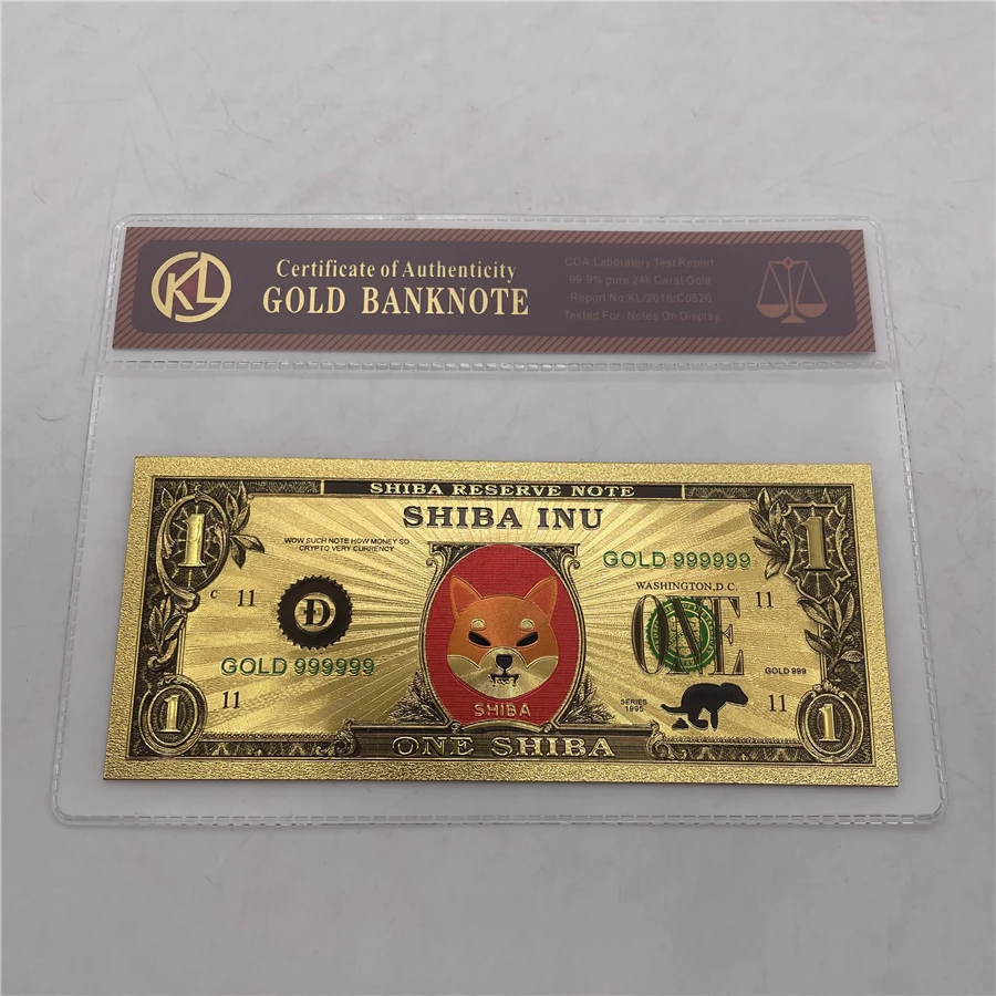10 шт. Золотая монета Шиба-ину банкноты догкоин убийца яркая красная собака
