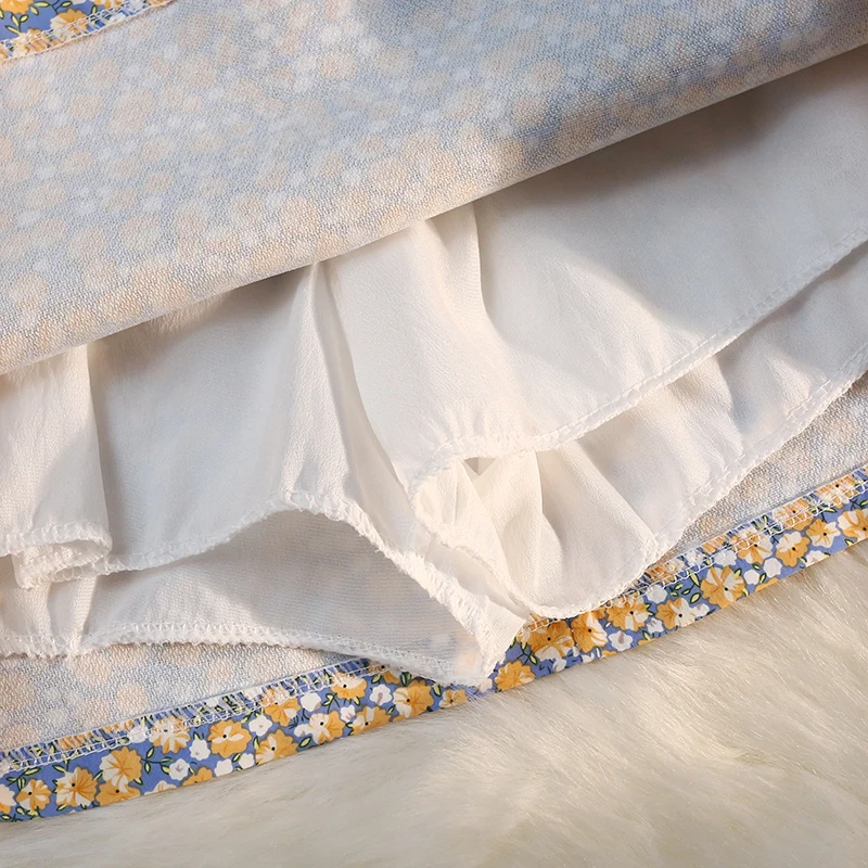 

Limiguyue Yellow Red Floral Skirt Summer Women High Waisted Vintage Korea Short Skirts Print Ol Style Bottoms Harajuku K1221