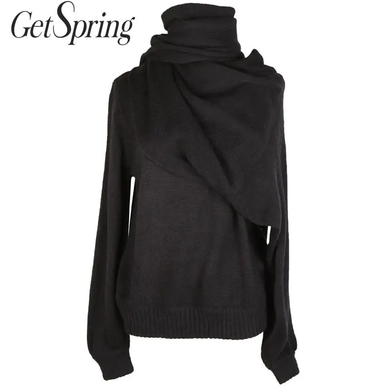 Getвесна женский свитер ассиметричный водолазка пуловеры женские s зимние свитера