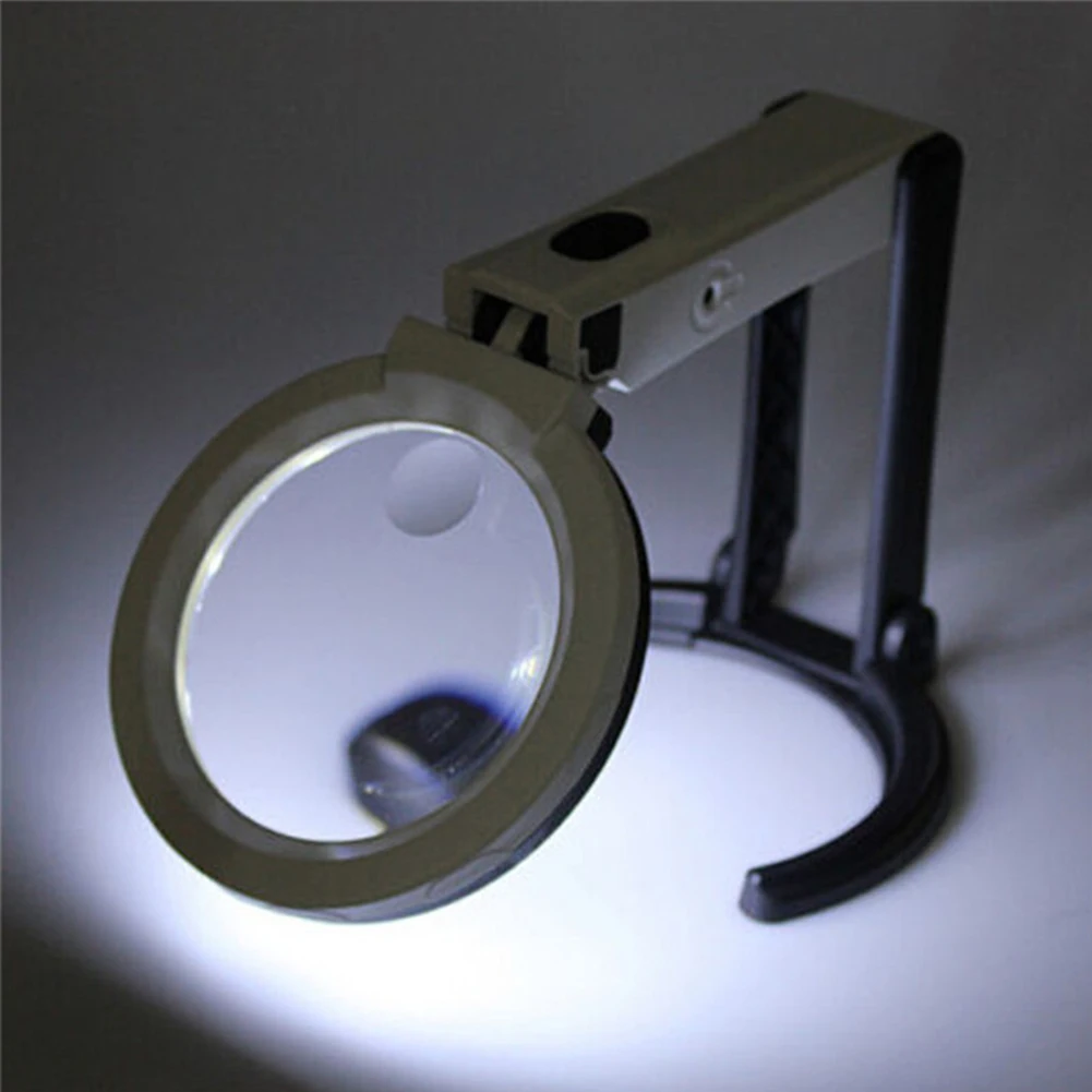 Dual Purpose 1.8X 5X Durable Portable Working Tool Foldable 12 LED Desk Folding Handheld Table Lamp Useful Magnifier | Инструменты