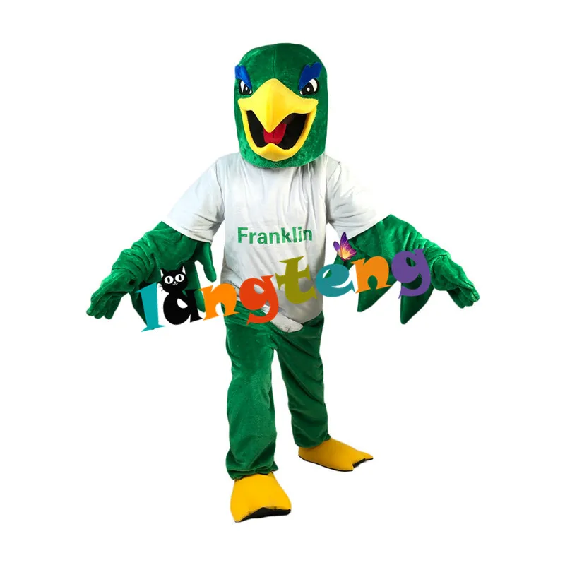 1001 New Design High Quality Cartoon Promotional School Sport Green Eagle Mascot Costume