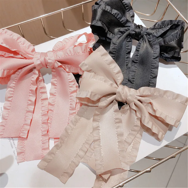 

Новая мода бант заколка для хвоста шпилька для лент украшения элегантные пружинный зажим женские свадебные аксессуары для волос