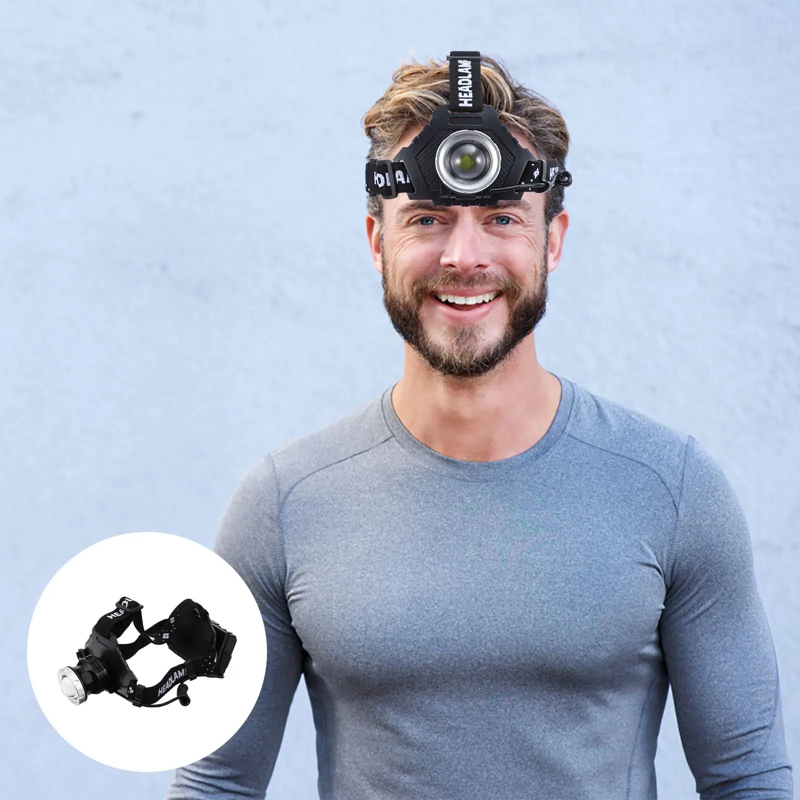 

1 Set of Headlight Multifunctional Prime Head Light Headlamp Warning Flashlight for Running