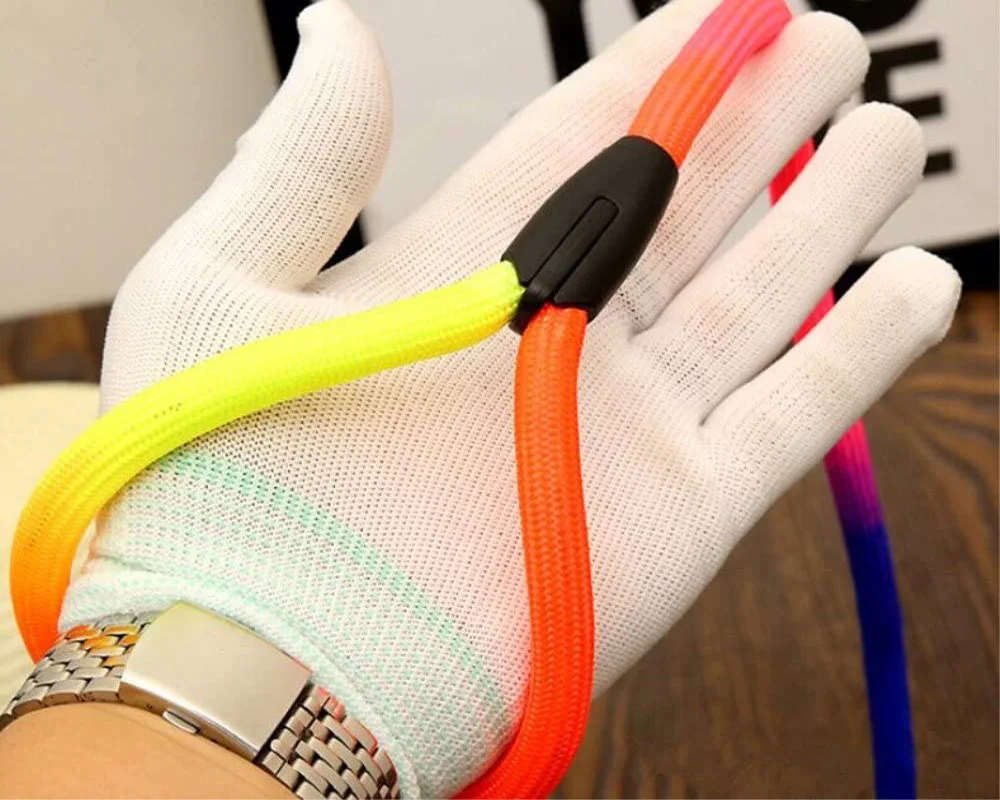 Радужный нейлоновый шнур для собак тренировочный поводок скользящий свинцовый