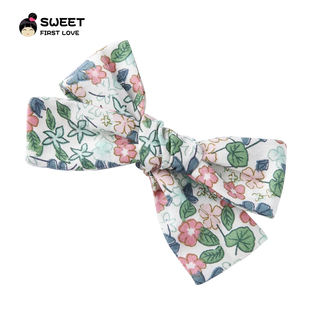 4 шт./лот повязки на голову с цветочным принтом для девочек милые эластичные