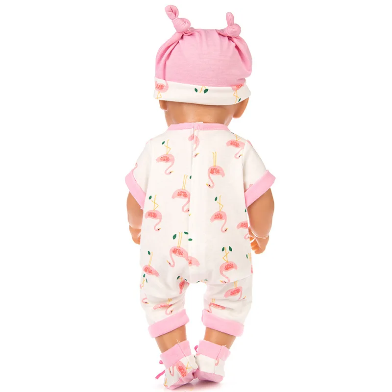 3 шт. в 1 шляпа + костюм обувь подходит для 43 см куклы младенца кукла реборн 17 дюймов