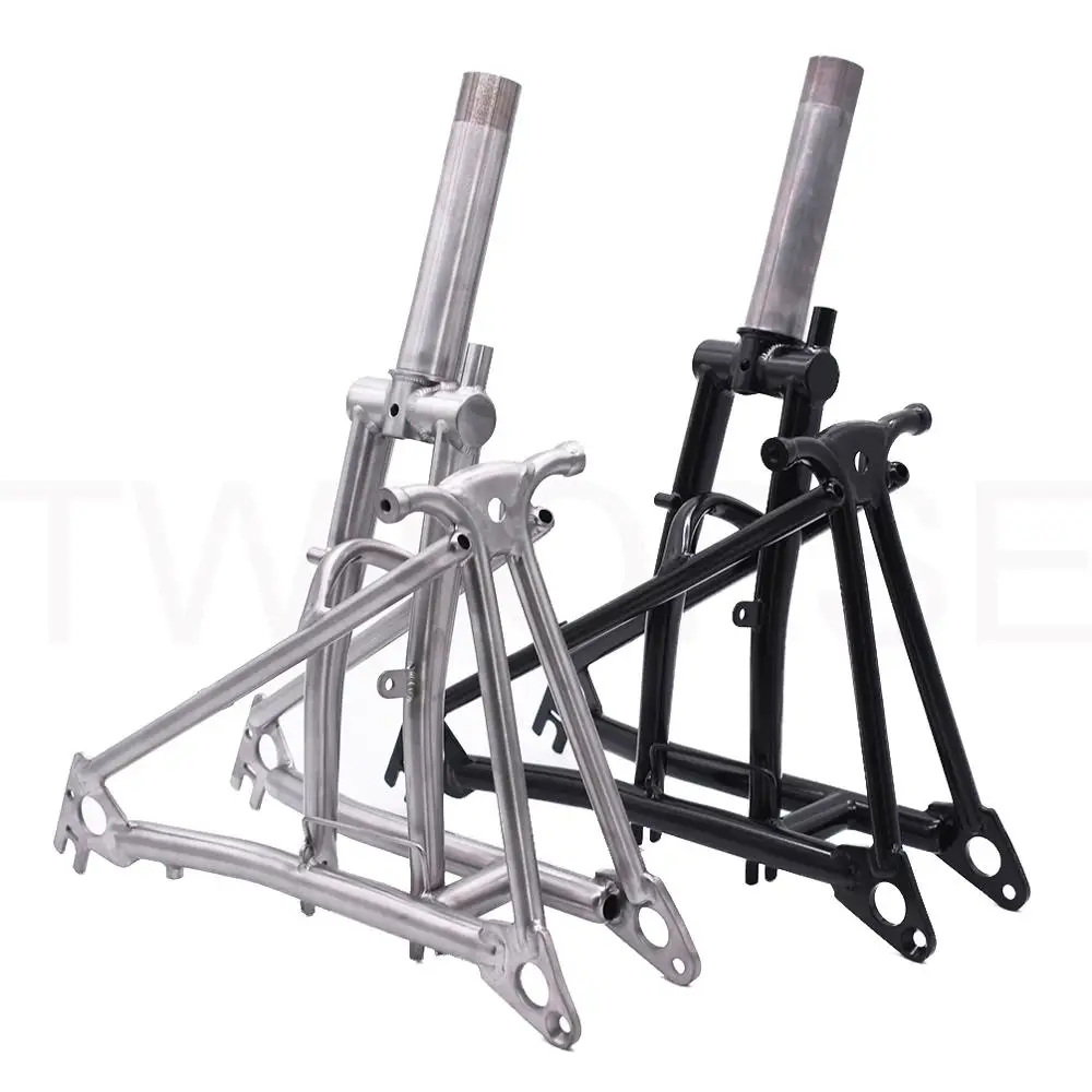 TWTOPSE титановая велосипедная Рама из сплава для Brompton складной велосипед или велосипед из титанового сплава Передняя вилка для Brompton складной велосипед