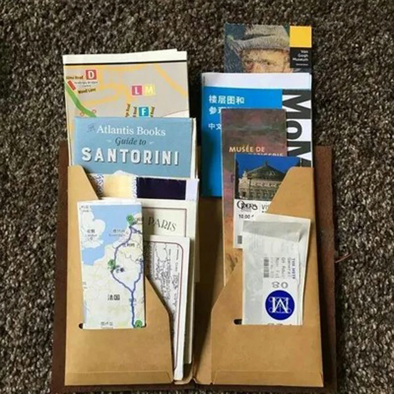 

Креативный винтажный блокнот для путешествий, Сумка для документов, крафт-бумага, деловой держатель для карт, стандартная папка для документов и паспорта