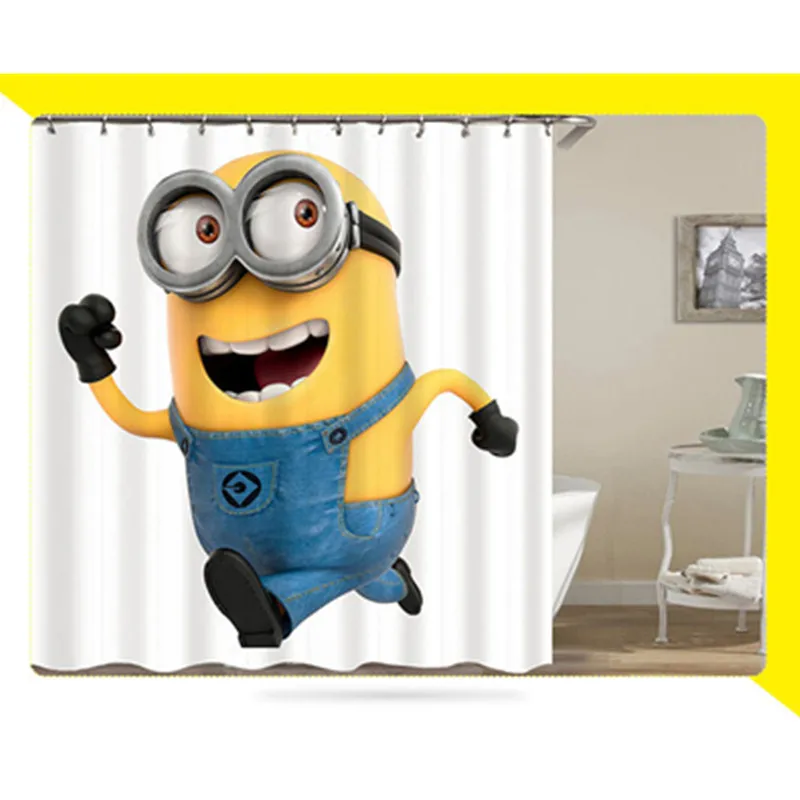 Миньоны серии занавески для душа ванная комната водонепроницаемый полиэстер